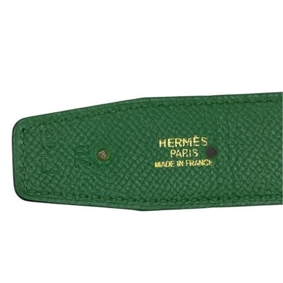 Hermes Constance Belt Accessories Small Leather Brown Green Marked main image 6